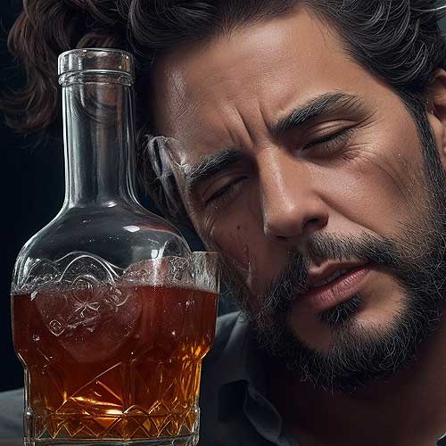 El paisaje de los perdidos cara de hombre y botelle Asarex