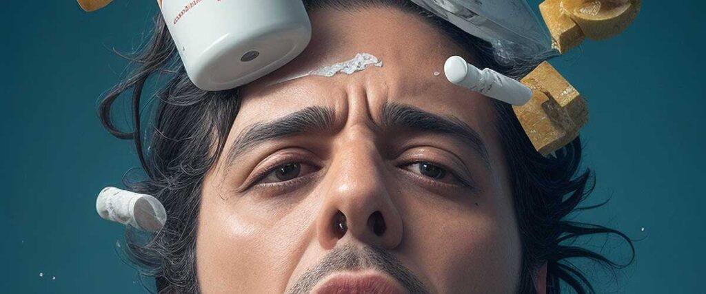 a pesar de su castigo hombre rodeado drogas asarex