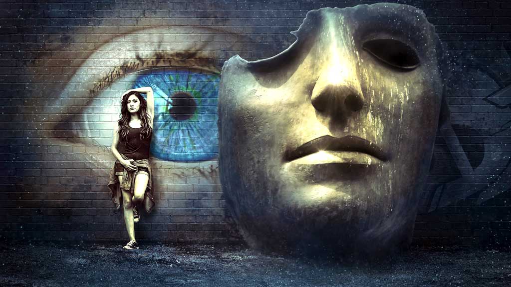 chica y mascara fantasía alcohol asarex