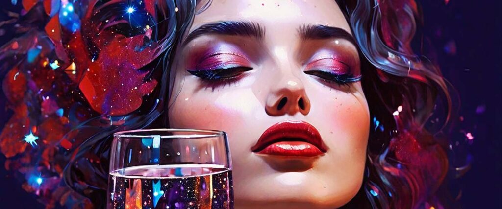 mujer con copa de vino Una vida de dedicación